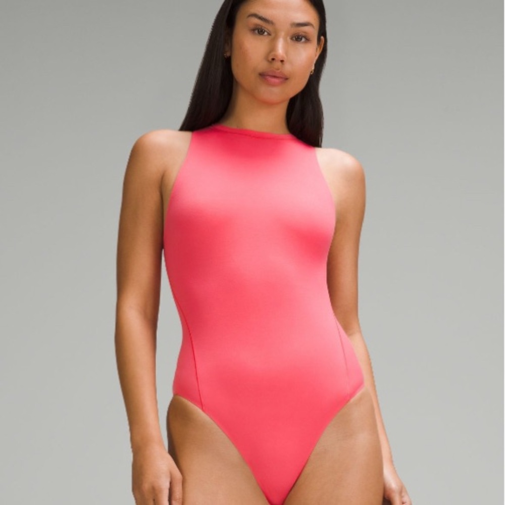 NWT! Lululemon Nulu High-Neck Sleeveless Bodysuit Glaze Pink